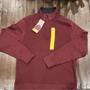 Ted Baker Men's Maroon Zip-Up Sweater
